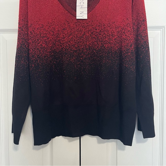 NWT Birch NY size 2X women’s long sleeve sweater top red and black - Picture 10 of 10